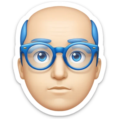 eyes and blue glasses with transparent lenses sticker