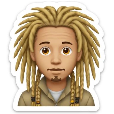 man light skin with dread hair sticker