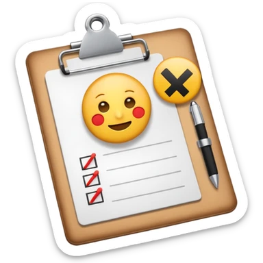 emoji showing a checklist or clipboard with a plus sign, representing a new task added to a content plan sticker