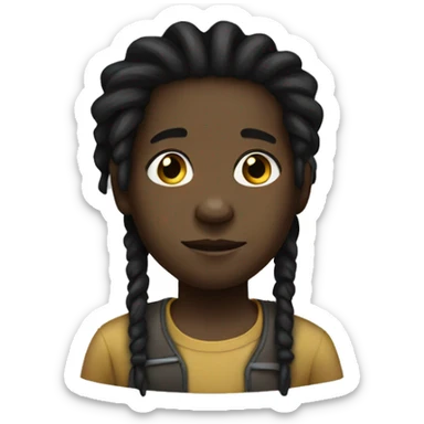 a little black boy with dreadlocks sticker