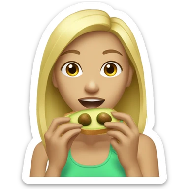 Blonde girl eating an avocado toast post run sticker