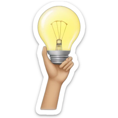 hands holding an architectural plan and a light bulb above sticker