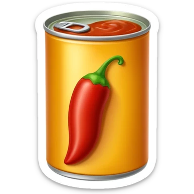 can of red enchilada sauce with small green chili illustration sticker