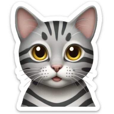 A grey striped cat sticker