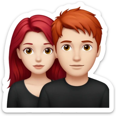 Red haired girl with white guy dark romance sticker
