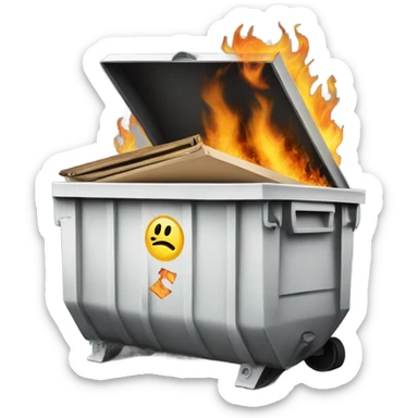 Dumpster on fire with DocuSign logo sticker