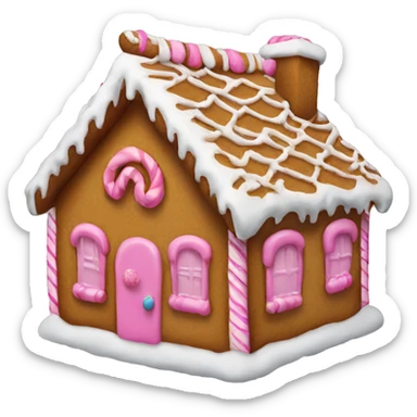 Gingerbread house with a pink bow  sticker