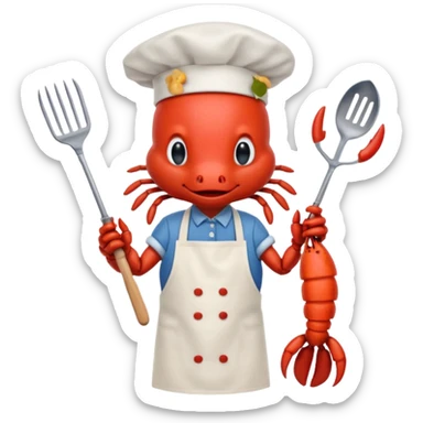 Crayfish cooking a bbq sticker