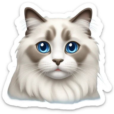 ragdoll blue mitted standing  sticker
