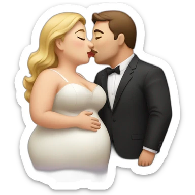 overweight couple kissing sticker
