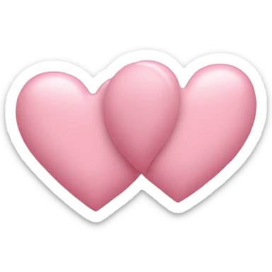 two pastel pink hearts sticker