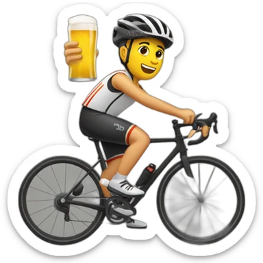 Ciclista bebiendo cerveza sticker