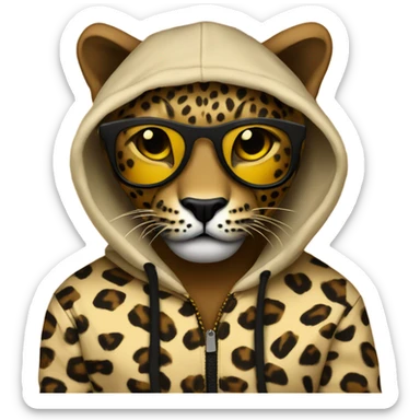leopard print hoodie sticker