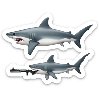 shark with a gun sticker