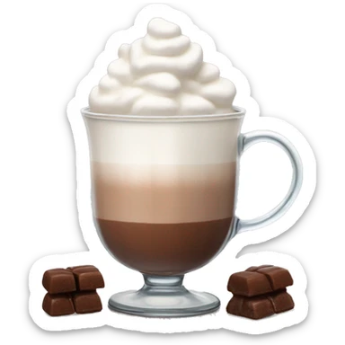 mug of hot chocolate with marshmallows and whipped cream sticker