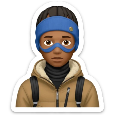 Travis scott wearing a ski mask with whole carti outfit sticker