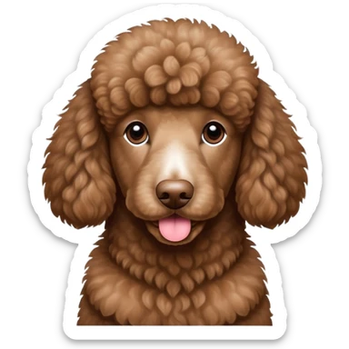 Brown standard poodle with white paws sticker
