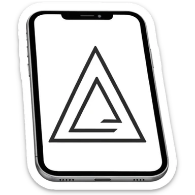 Minimalistic flat vector icon, iOS style, thin black contour on white background. Simple code window with a small play triangle in the corner, and a smartphone outline next to it. Clean, no text, no shadows sticker