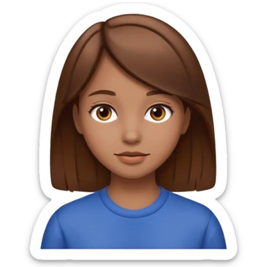 Girl with brown hair and normal skin tone sticker
