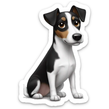 Black and white jack Russel  sticker