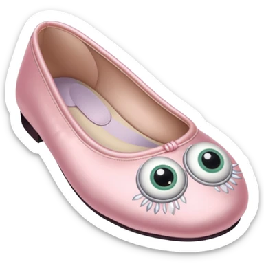 ballet slipper with eyeballs sticker
