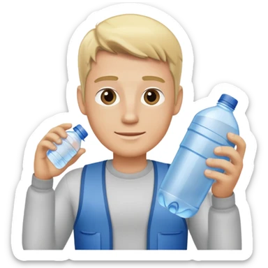 Blonde man delivering 1 gallon water bottle  sticker