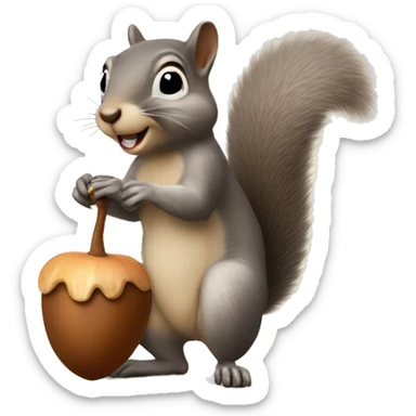 squirrel holding an acorn emoji
 sticker