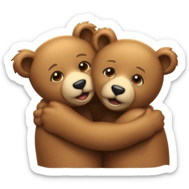 Couple of Happy bears cuddling  sticker