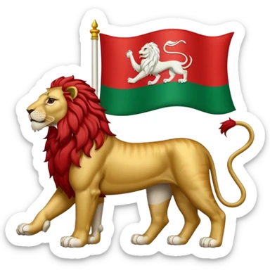 The persian flag with the lion that was there before the revolution sticker