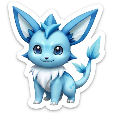 Kawaii Vaporeon-Glaceon-Pokemon-Digimon-hybrid full body sticker