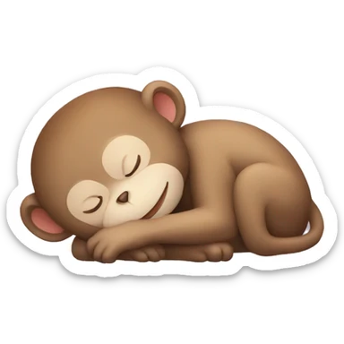 Cute monkey sleeping sticker