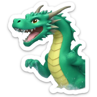 Dragon Taking Shower sticker