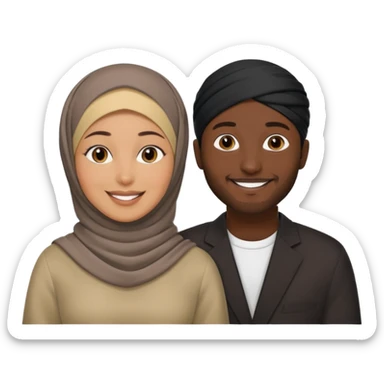 Mixed hijabi wife only  black husband black   sticker