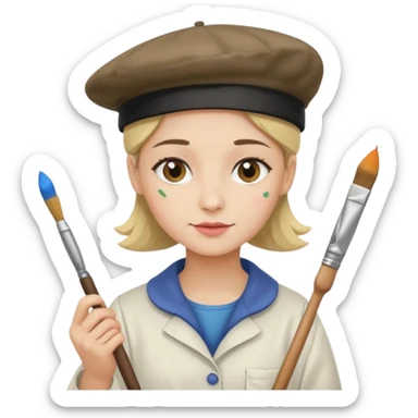 artiste peintre à sticker
