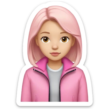 A girl with a pink jacket  sticker