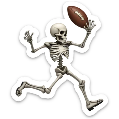 Skeleton throwing football sticker