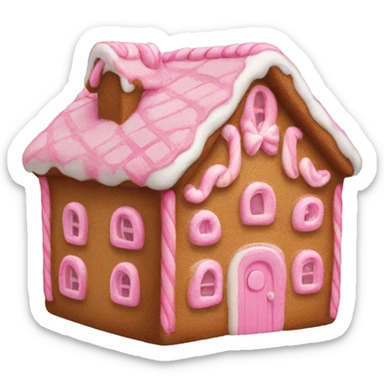 pink gingerbread house sticker
