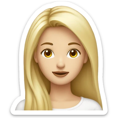 Mujer rubia pelo largo y con flequillo sticker