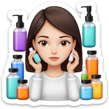 aesthetic girl skincare products  sticker