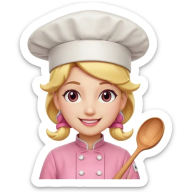 Pink chef princess peach sticker