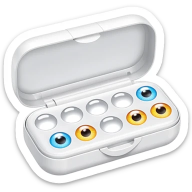 2 contact lenses white travel mini case sticker