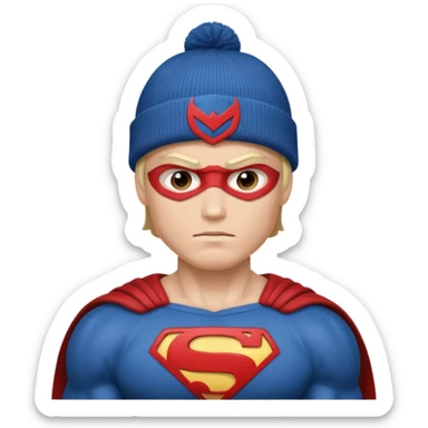 superhero with beanie sticker