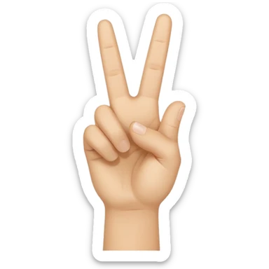 peace sign emoji but with the middle and ring fingers up not the index finger sticker