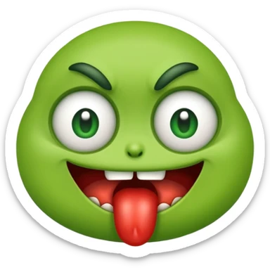 Evil greedy hungry salivating emoji sticker