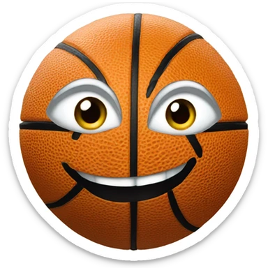 Basketball  with eyes sticker
