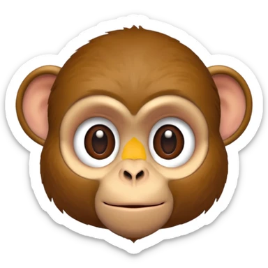 monkey listening sticker