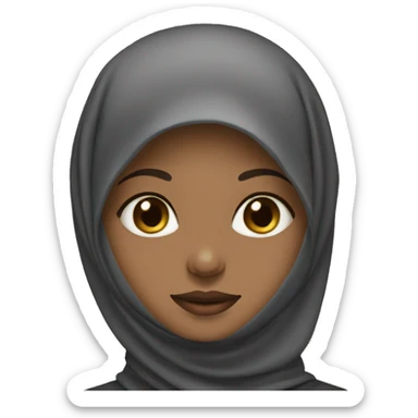 Brown girl wearing hijab and face veil  sticker