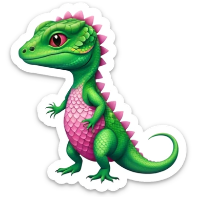 Lizard wears a cute pink dress  sticker