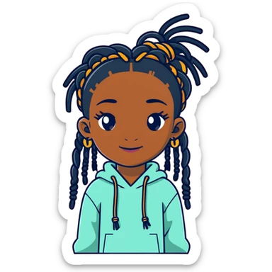 Black girl with dreads sticker