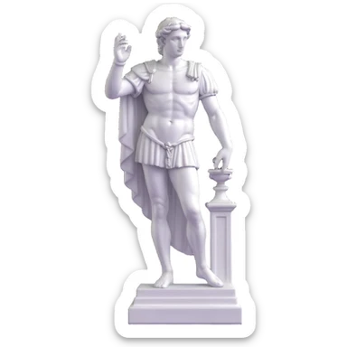 Full view of Michelangelo's David statue, Renaissance masterpiece, artistic stylized representation of the biblical hero sticker